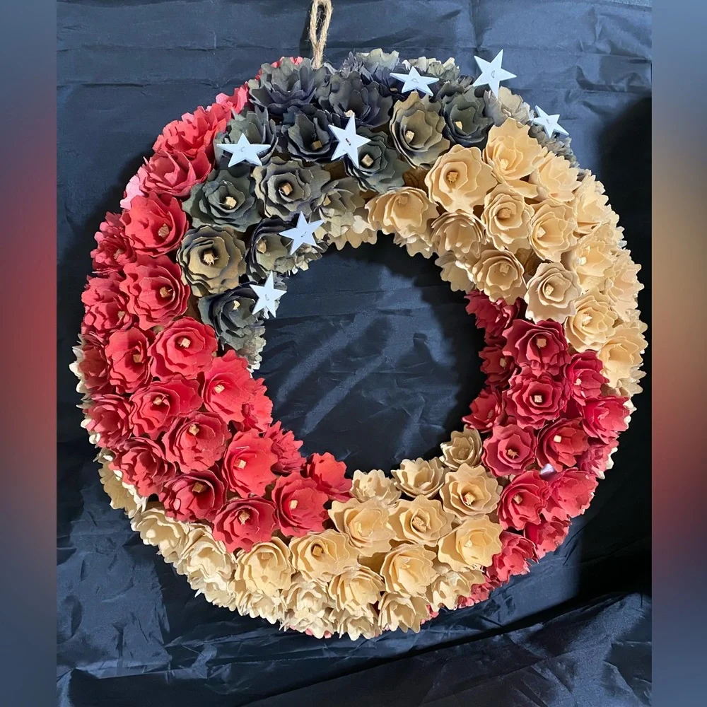 Handmade Sola Wood Wreath with Jute Hanging Rope